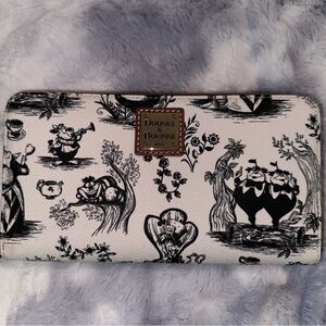 EUC Dooney and Bourke Alice in Wonderland Wristlet full size wallet